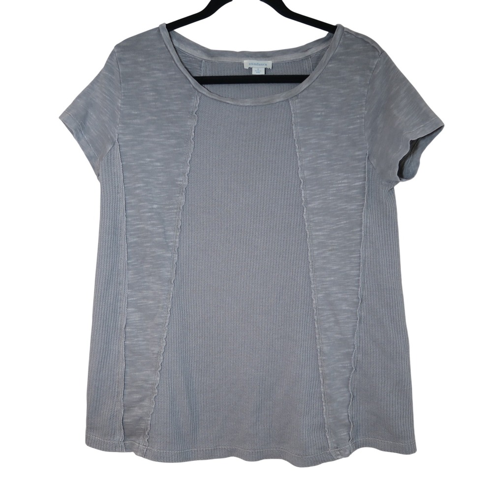Sundance Top Waffle‎ Knit Tunic Tee Short Sleeve Casual Lightweight Oversized S